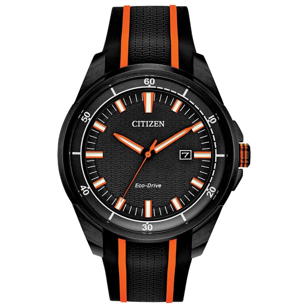 Citizen Day Date Display 45mm Orange Stripe Watch